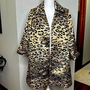 Chicos Animal Print Jacket Size 0 (Small)